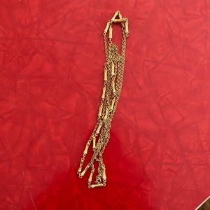 Vintage Napier 60 inch Gold tone Chain with Bamboo Pieces